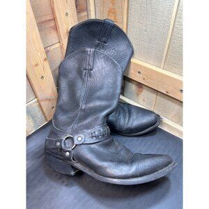 Sage Mens Harness Western Black Leather Cowboy Boots Size 12